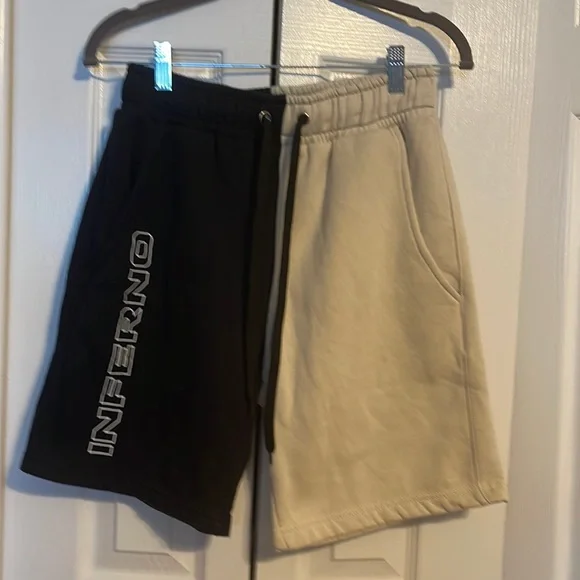 Inferno black and beige cotton shorts size medium - Picture 1 of 7